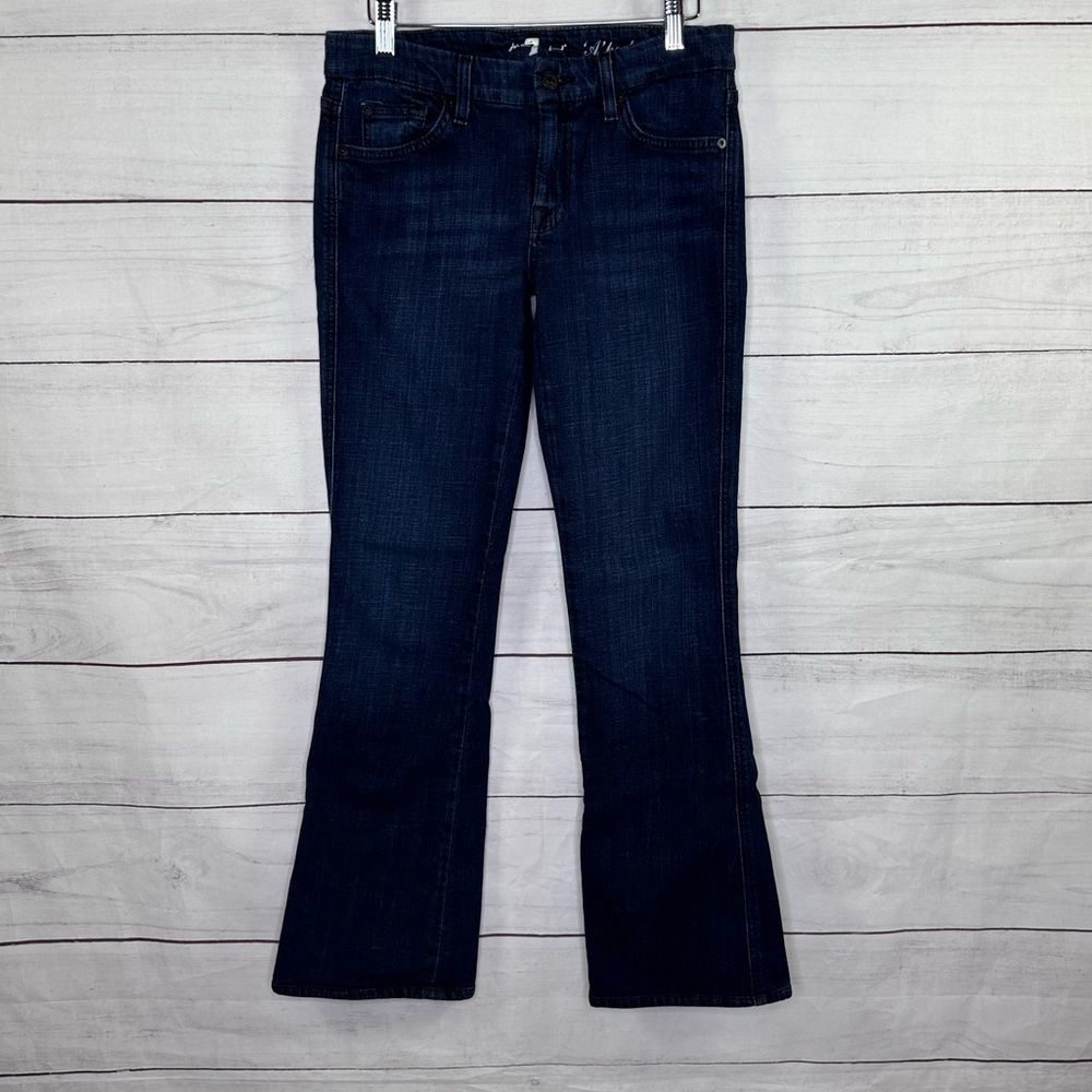 7FAM 7 For All Mankind 'A' Pocket Dark Wash Flare Jeans Women's Size 28